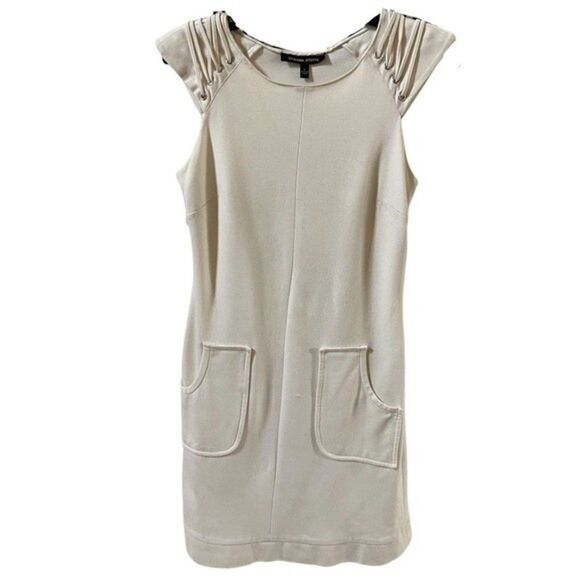 Cynthia Steffe Cap Sleeve Shift Dress in Cream 2 - Picture 1 of 9